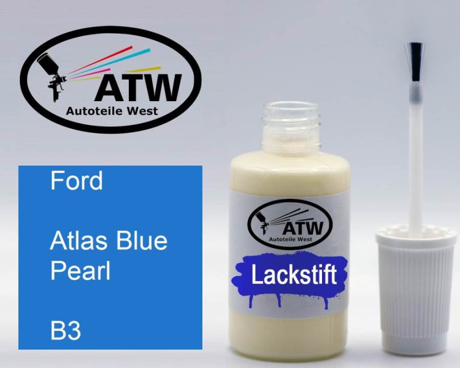 Ford, Atlas Blue Pearl, B3: 20ml Lackstift, von ATW Autoteile West.